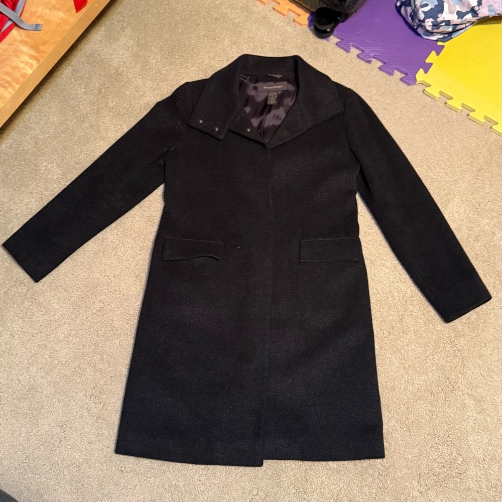 Banana Republic Black Trench Coat Timeless Design